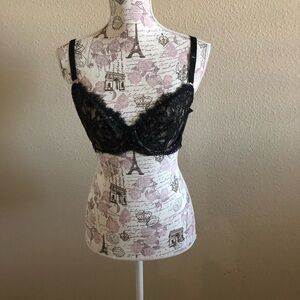 Victoria's Secret Black Lace Bra New 34D. Beautiful with bonus extras.